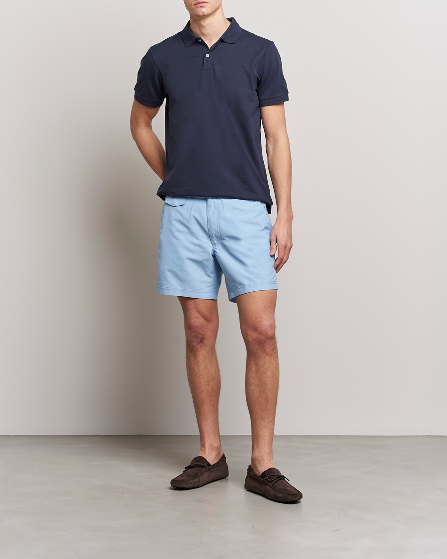 Herre | Badebukser | Sunspel | Recycled Seaqual Tailored Swim Shorts Light Blue
