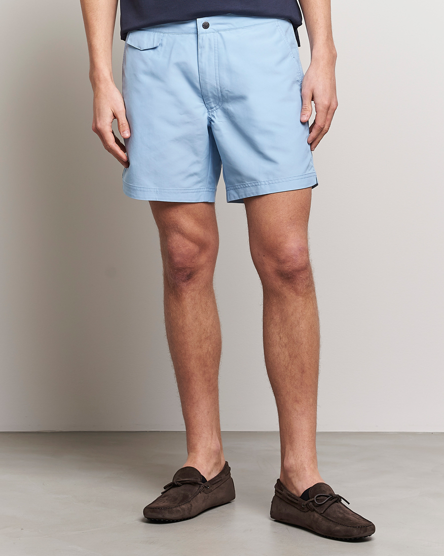 Herre | Badebukser | Sunspel | Recycled Seaqual Tailored Swim Shorts Light Blue