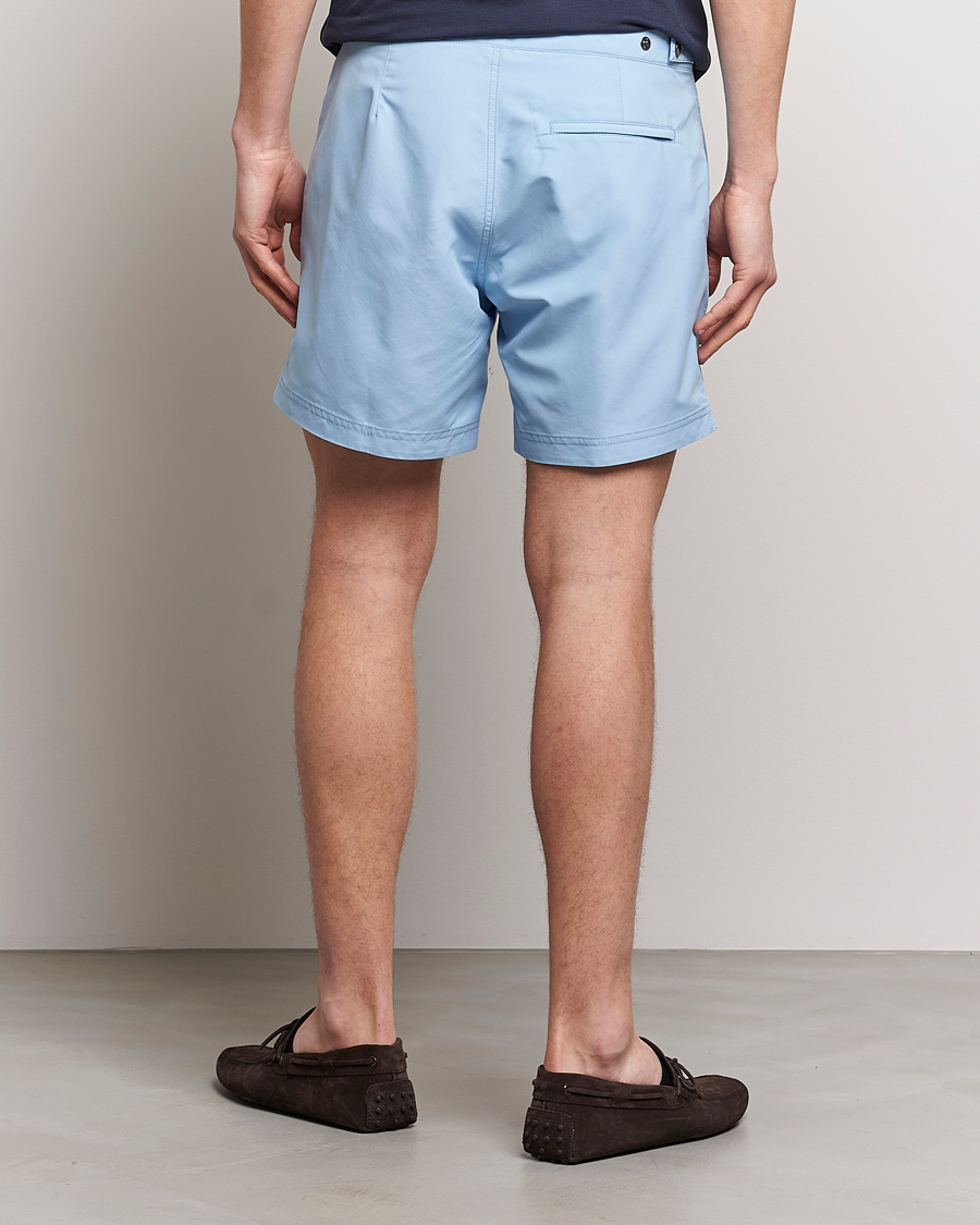 Herre | Badebukser | Sunspel | Recycled Seaqual Tailored Swim Shorts Light Blue