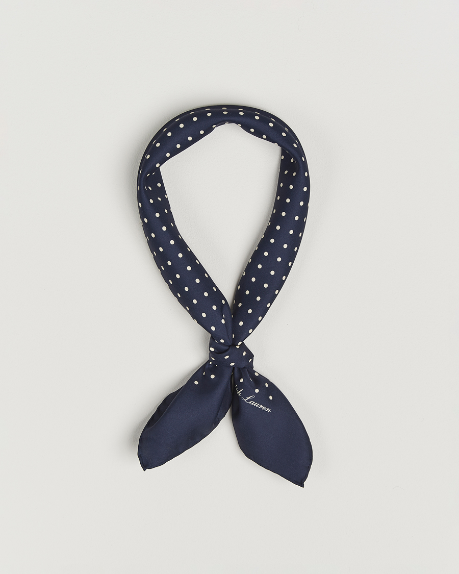 Herre | Tørklæde | Ralph Lauren Purple Label | Printed Dot Scarf Navy
