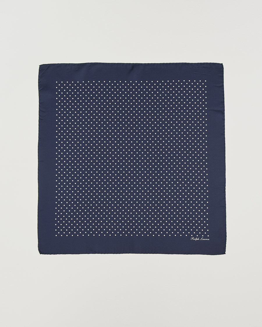Herre | Tørklæde | Ralph Lauren Purple Label | Printed Dot Scarf Navy
