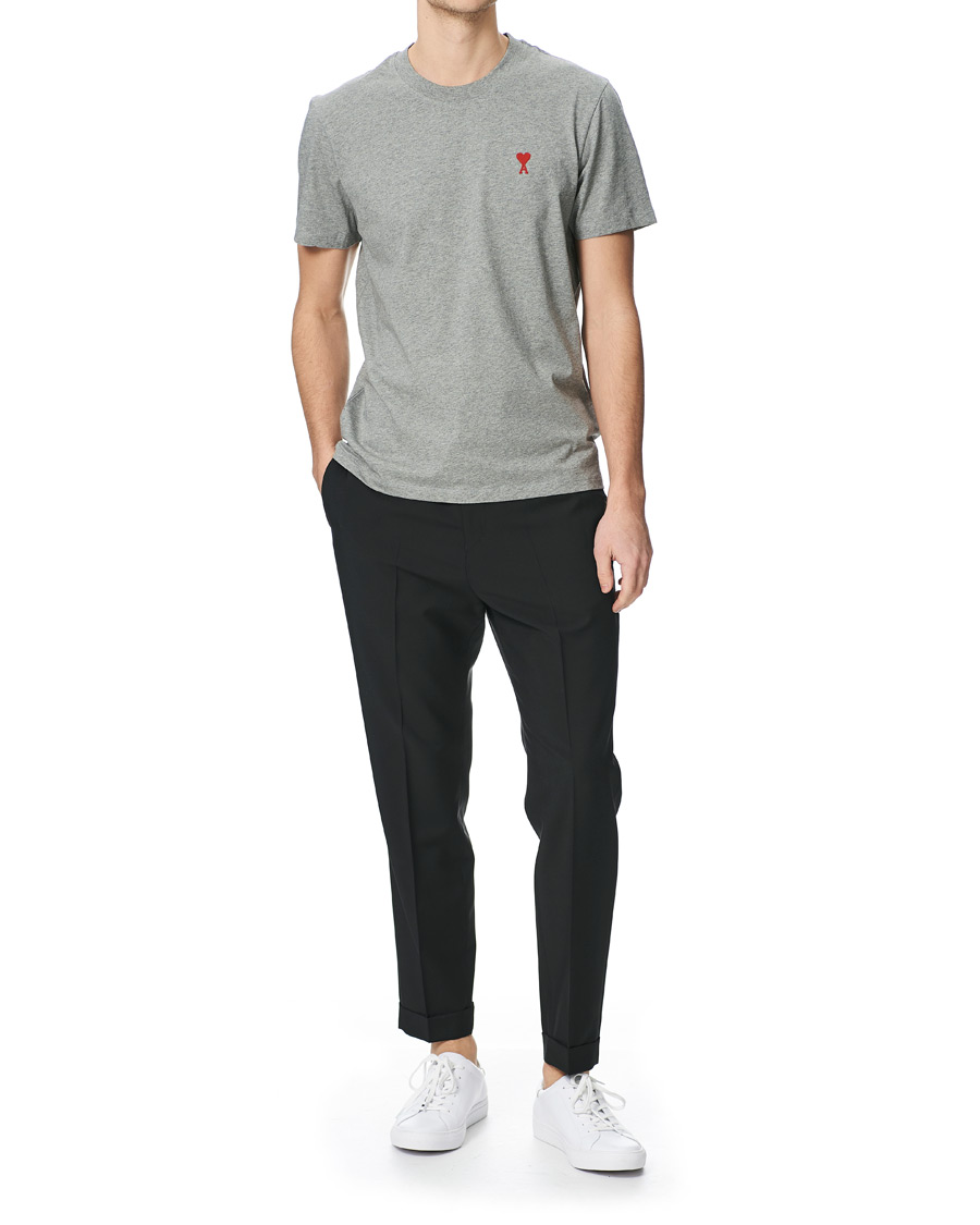 Herre | T-Shirts | AMI | Heart Short Sleeve Tee Heather Grey