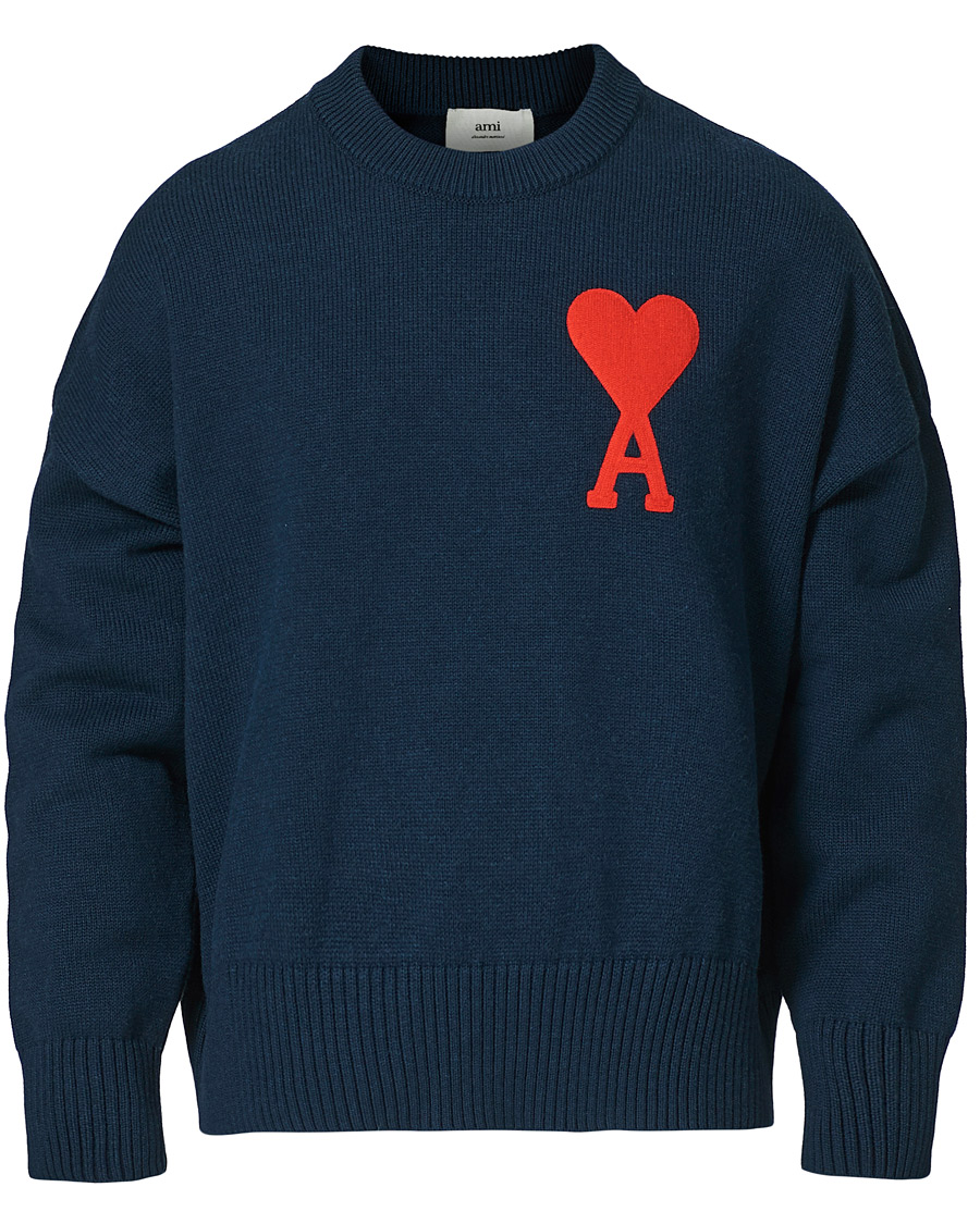 Herre | Trøjer | AMI | Big Heart Oversize Sweater Navy