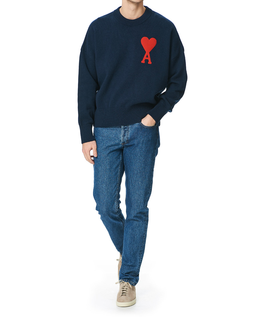 Herre | Trøjer | AMI | Big Heart Oversize Sweater Navy