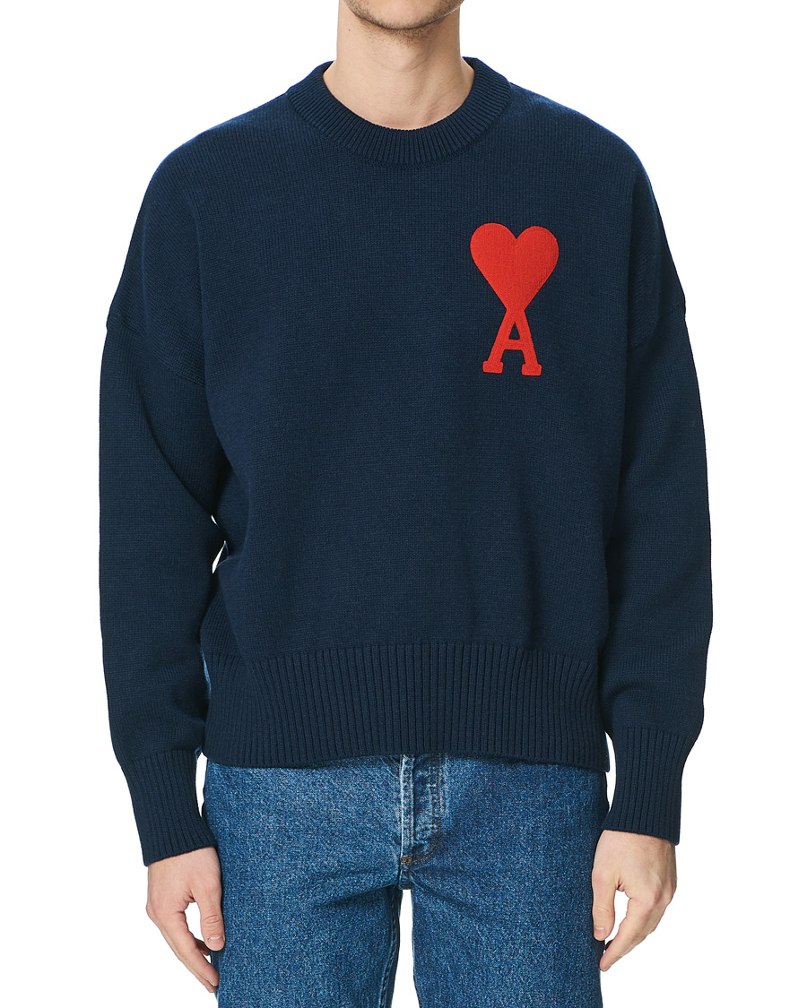 Herre | Trøjer | AMI | Big Heart Oversize Sweater Navy