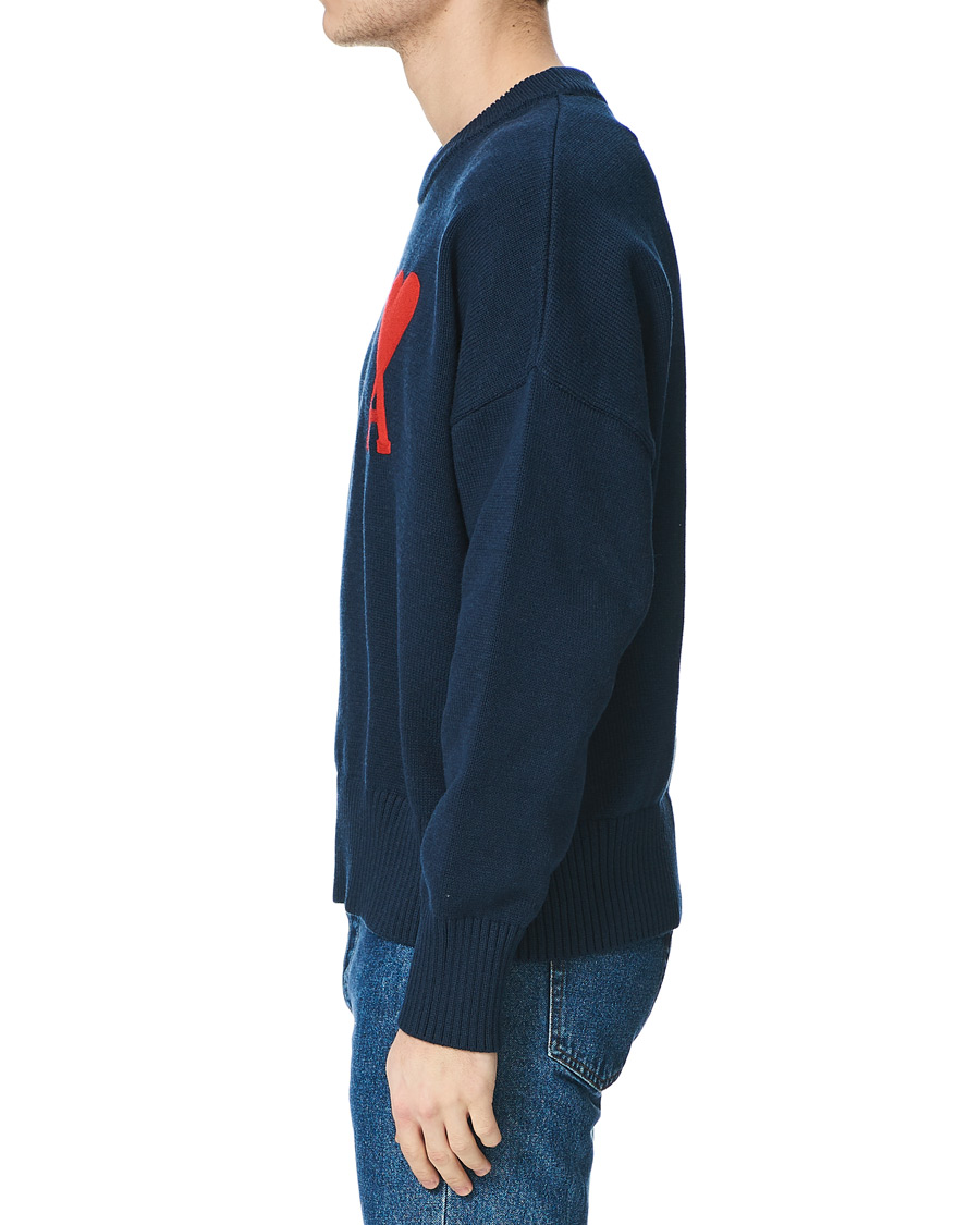Herre | Trøjer | AMI | Big Heart Oversize Sweater Navy