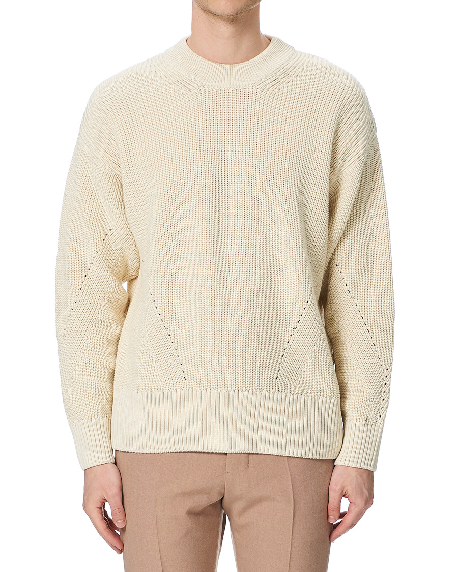 Herre | Trøjer | AMI | Rib Stitch Sailor Sweater Off White