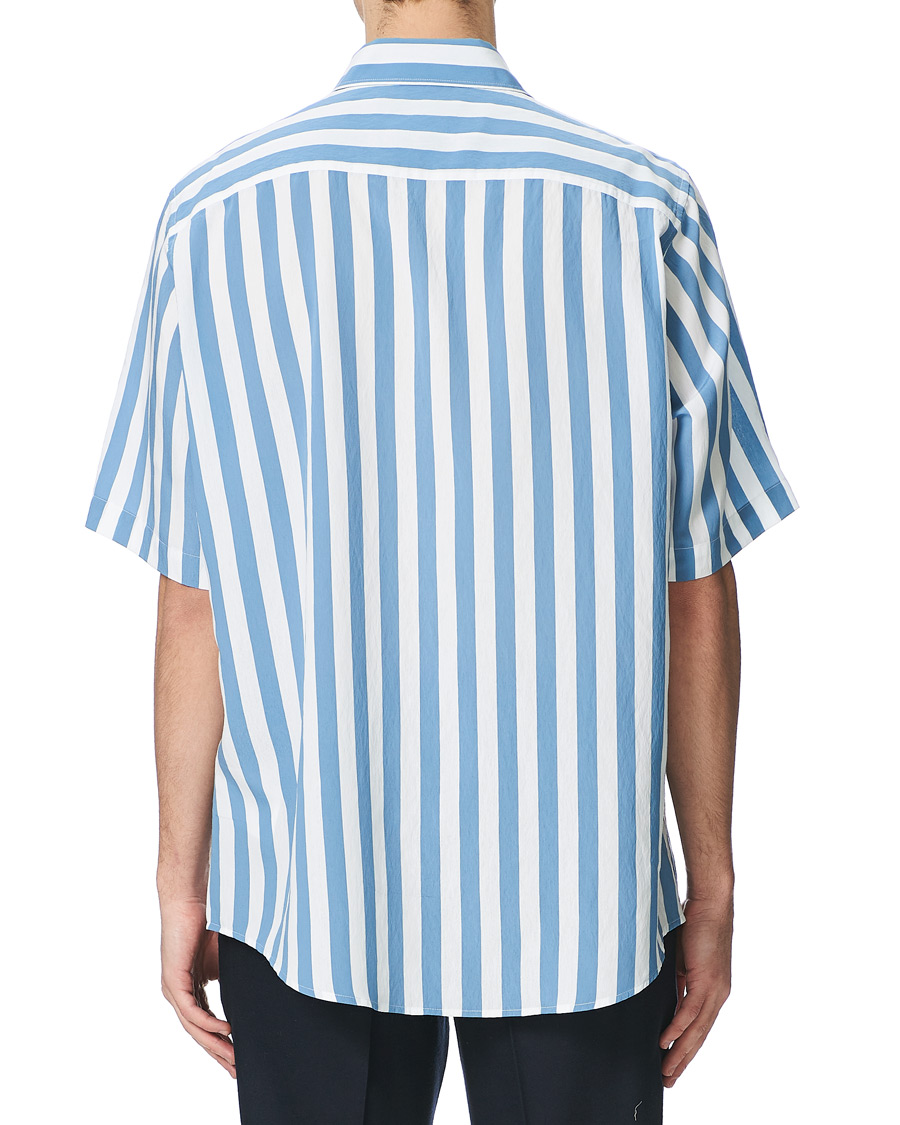 Herre | Skjorter | AMI | Summer Fit Short Sleeve Shirt Light Blue/White