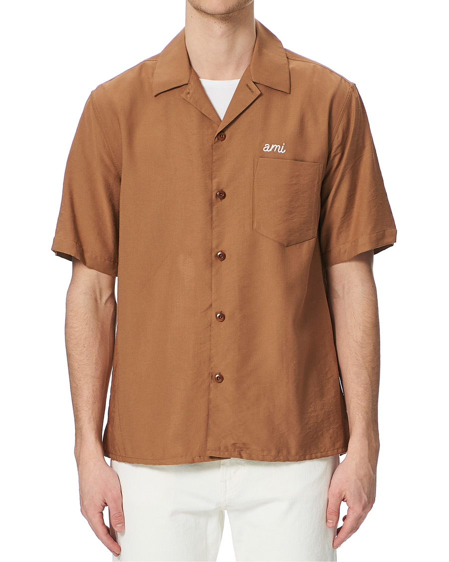 Herre | Skjorter | AMI | Signature Camp Collar Shirt Beige