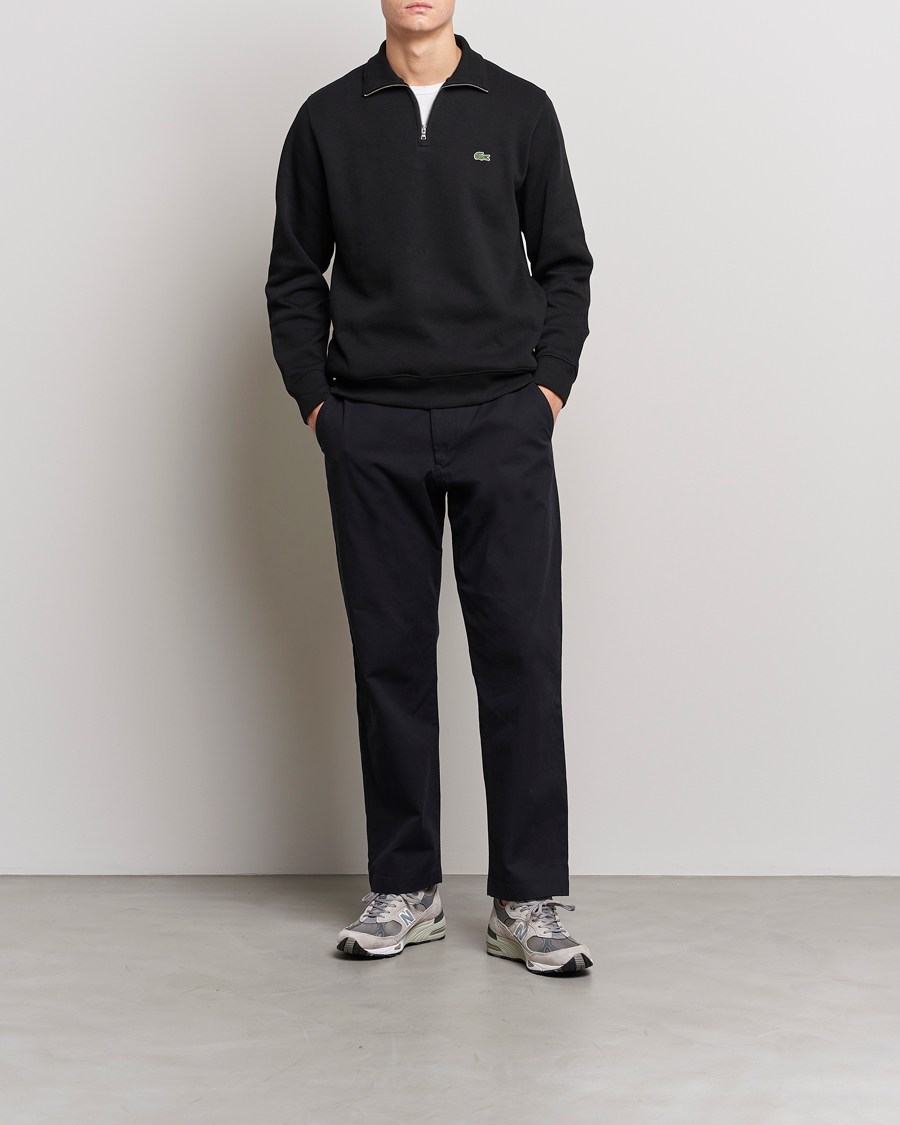Herre | Trøjer | Lacoste | Rib Interlock Half Zip Black
