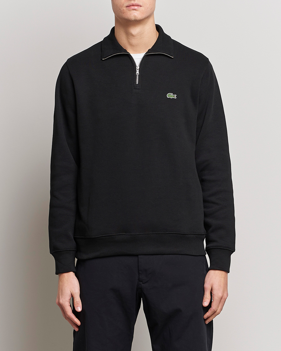 Herre | Trøjer | Lacoste | Rib Interlock Half Zip Black