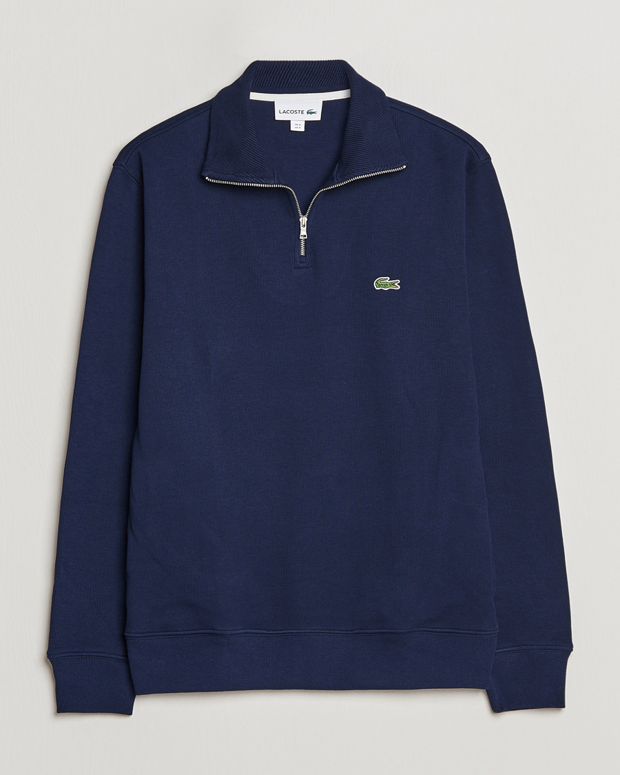Herre | Trøjer | Lacoste | Rib Interlock Half Zip Navy