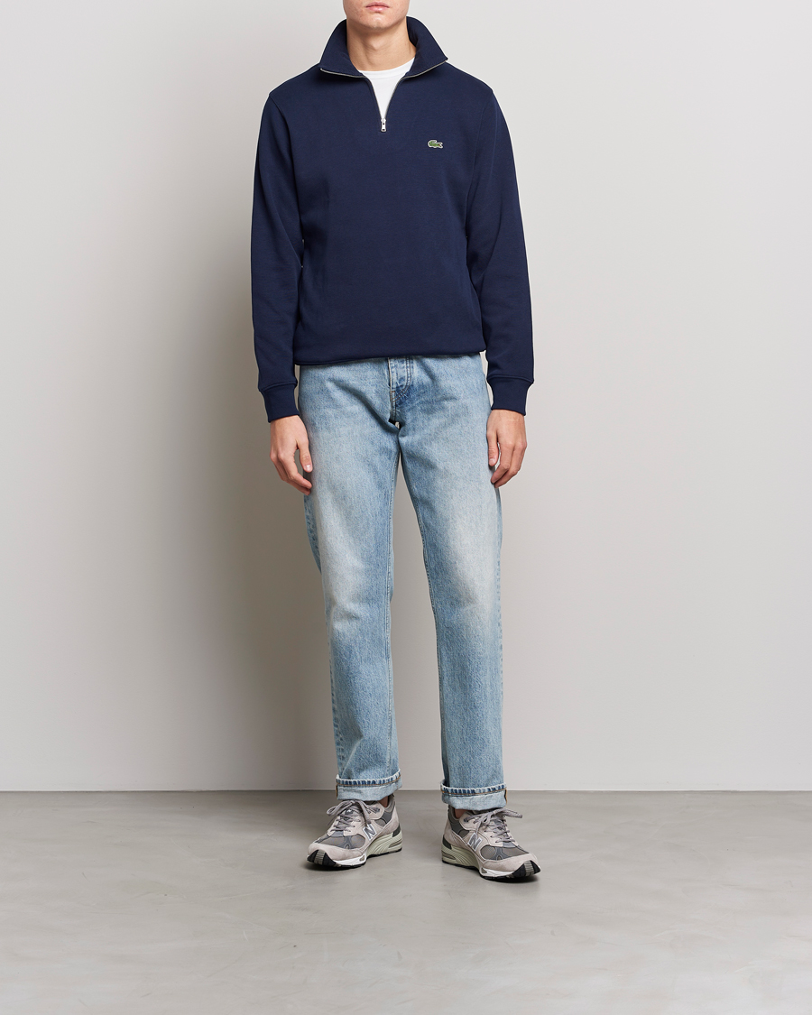 Herre | Trøjer | Lacoste | Rib Interlock Half Zip Navy