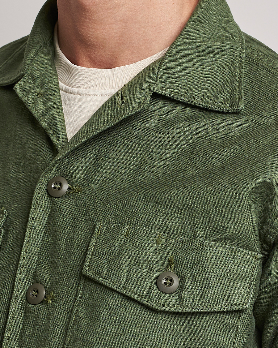 Herre | Skjorter | orSlow | Cotton Sateen US Army Overshirt Green