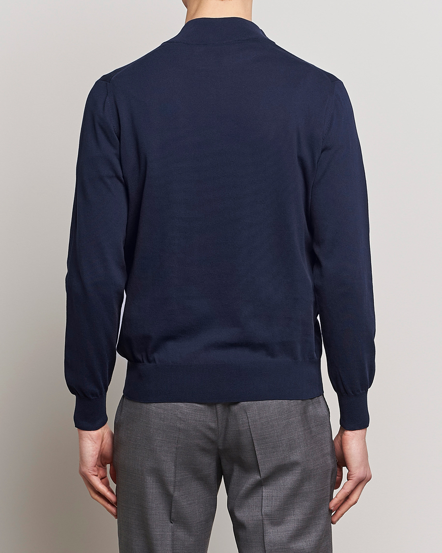 Herre | Trøjer | Canali | Cotton Half Zip Sweater Navy