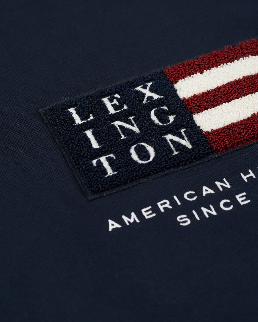 Herre | Trøjer | Lexington | Barry Cotton Flag Sweatshirt Dark Blue