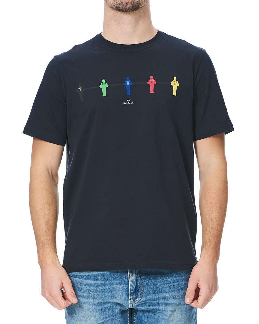 Herre | T-Shirts | PS Paul Smith | Regular Fit Table Football Tee Navy