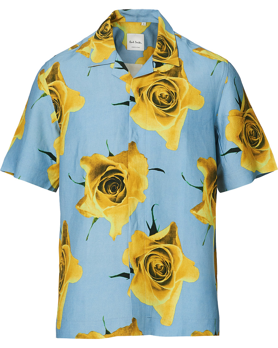 Herre | Skjorter | Paul Smith | Tailored Fit Flower Print Resort Shirt Green
