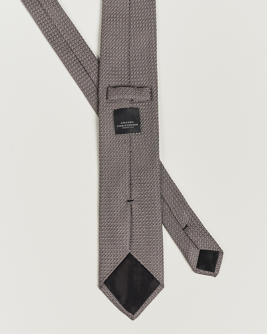 Herre | Slips | Amanda Christensen | Silk Grenadine 8 cm Tie Grey
