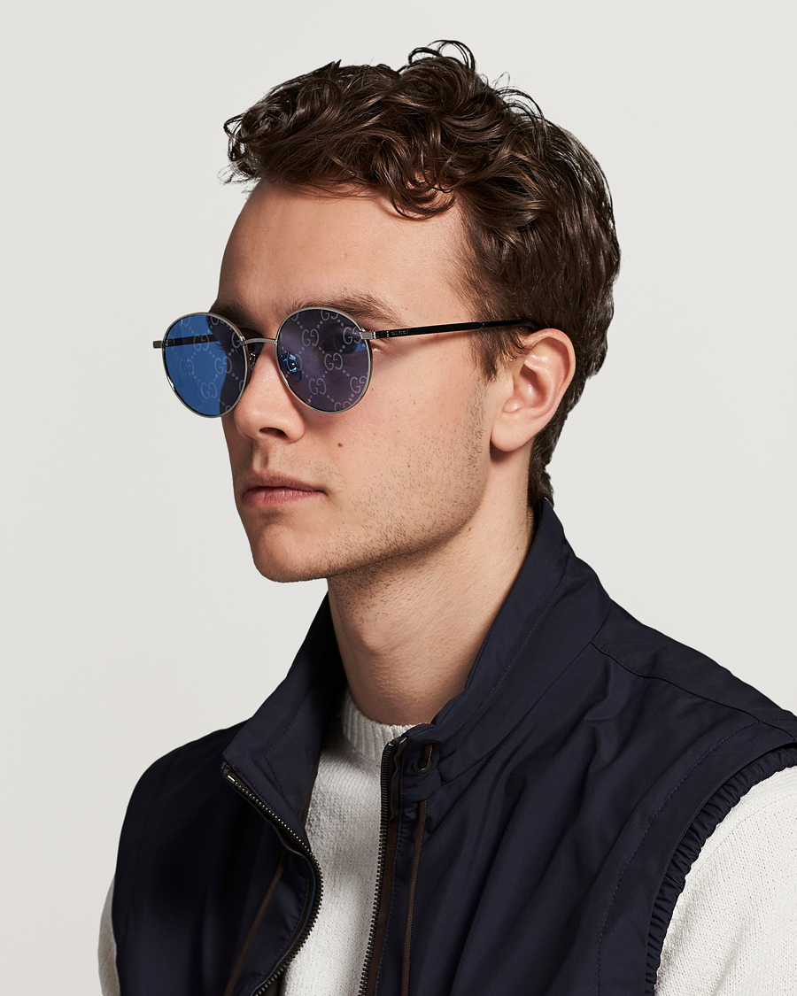 Herre | Gucci GG0944SA Sunglasses Silver/Blue | Gucci | GG0944SA Sunglasses Silver/Blue