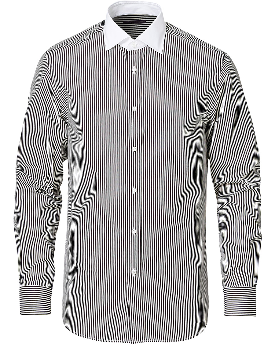 Herre | Skjorter | Ralph Lauren Purple Label | Bengal Striped Shirt Brown/Cream