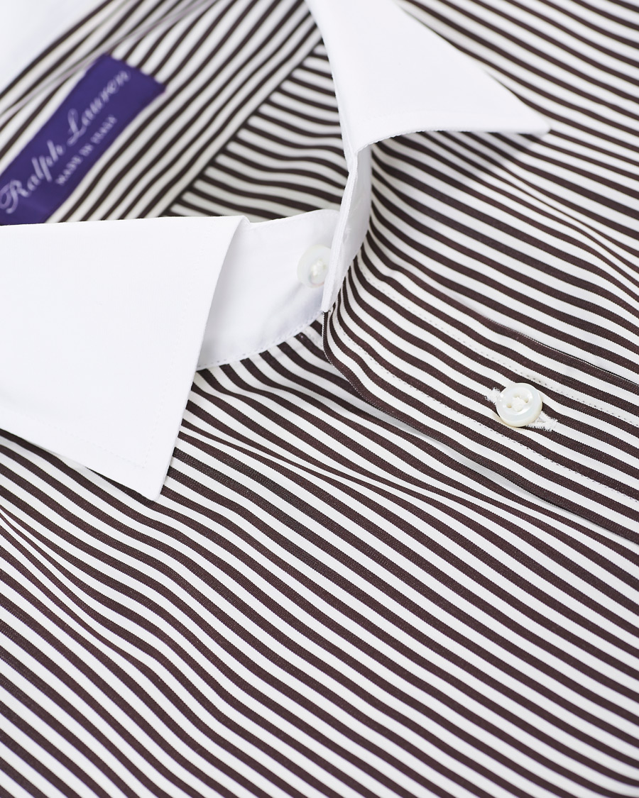 Herre | Skjorter | Ralph Lauren Purple Label | Bengal Striped Shirt Brown/Cream