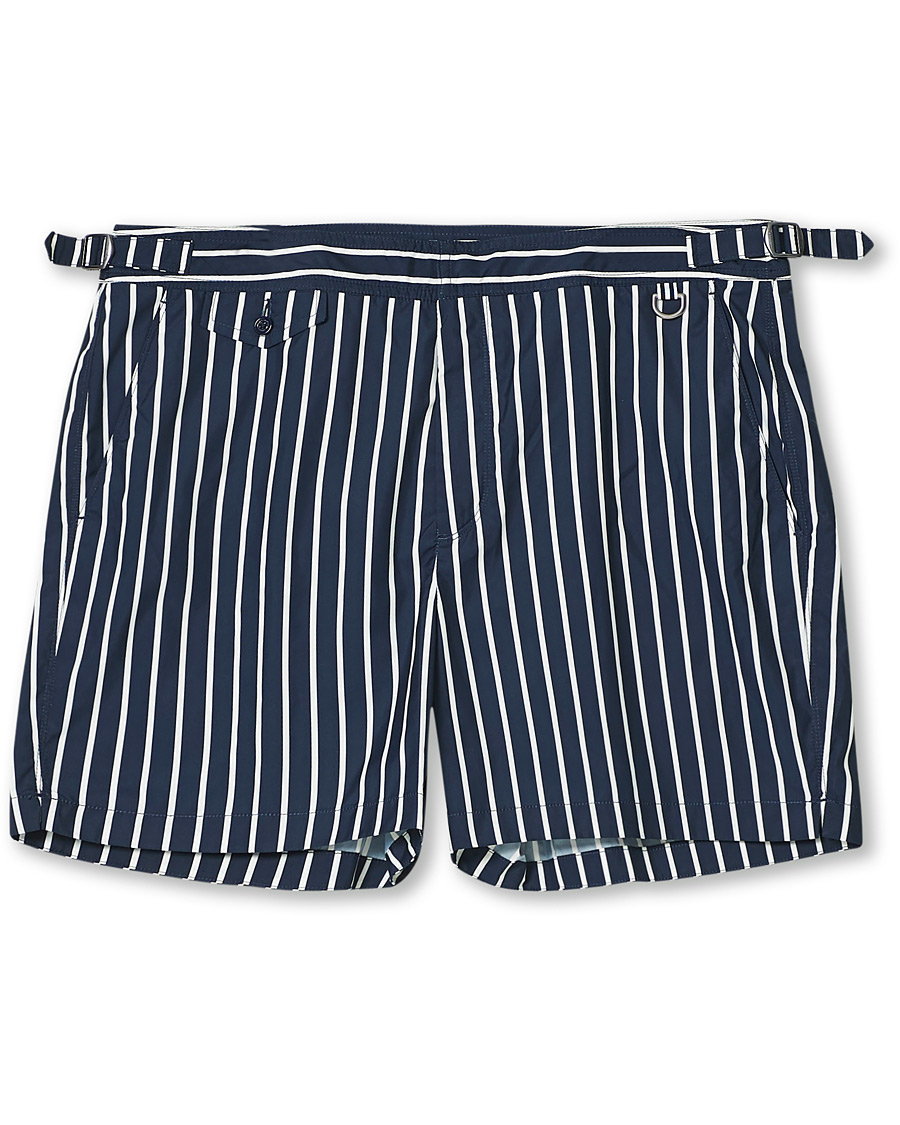 Herre | Badebukser | Ralph Lauren Purple Label | Riviera Swim Trunks Navy/White