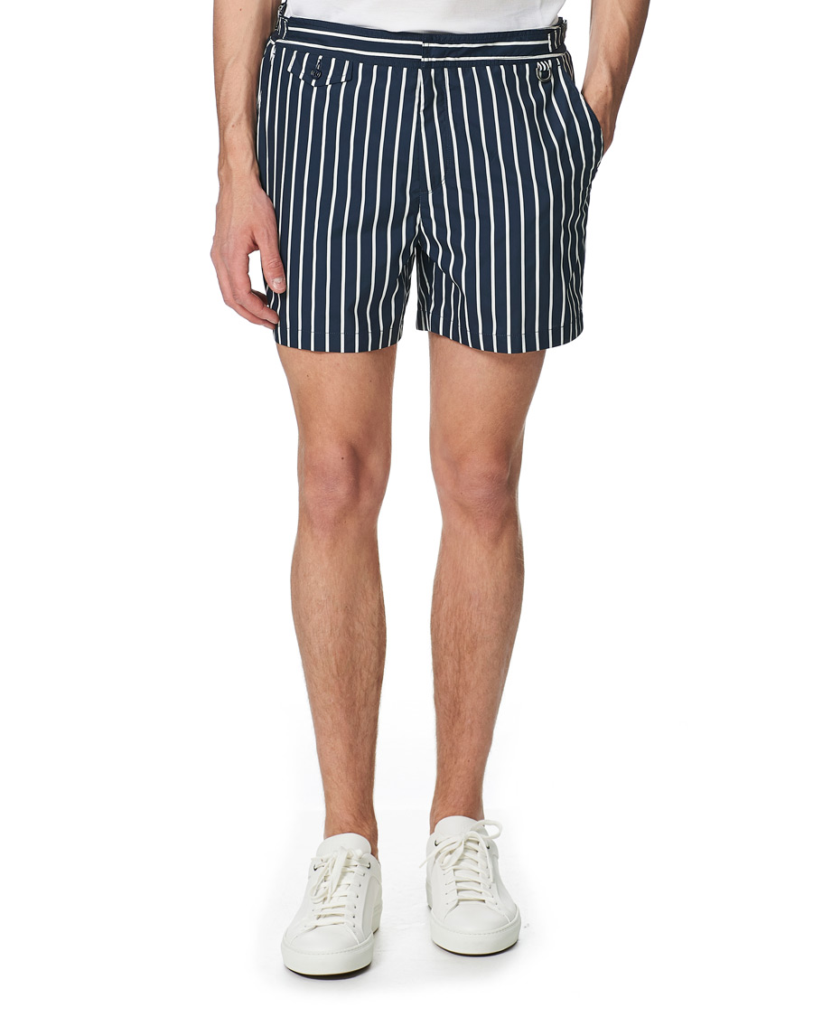 Herre | Badebukser | Ralph Lauren Purple Label | Riviera Swim Trunks Navy/White