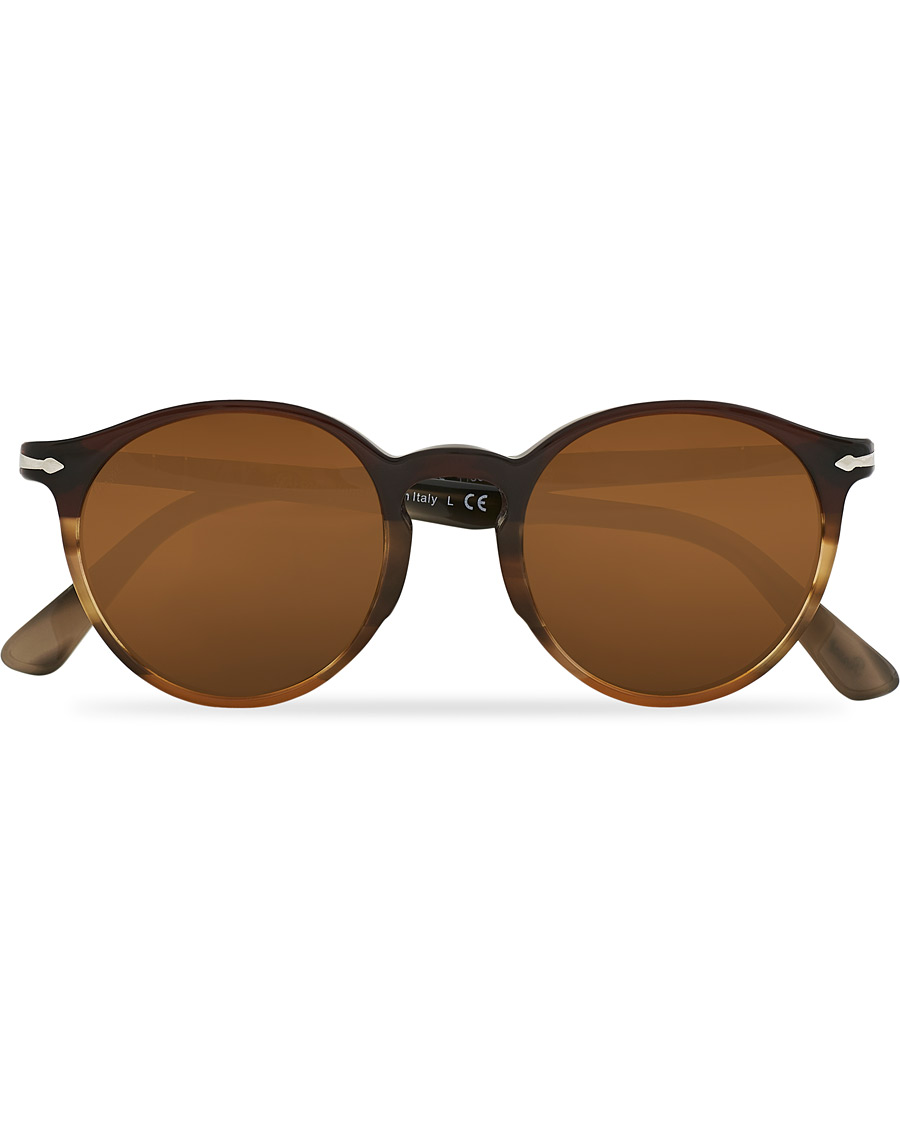 Herre | Persol PO3171S Sunglasses Striped Brown | Persol | PO3171S Sunglasses Striped Brown