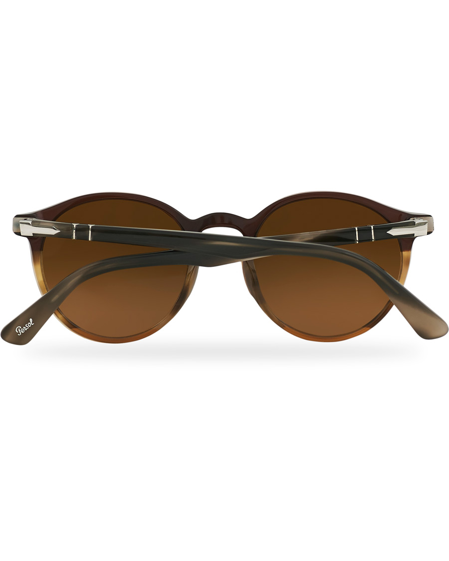 Herre | Persol PO3171S Sunglasses Striped Brown | Persol | PO3171S Sunglasses Striped Brown