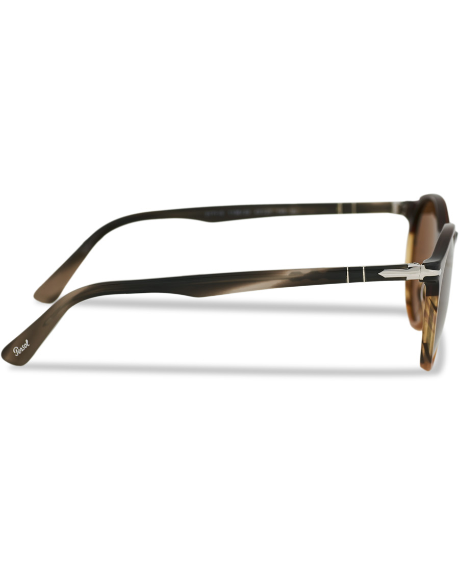 Herre | Persol PO3171S Sunglasses Striped Brown | Persol | PO3171S Sunglasses Striped Brown