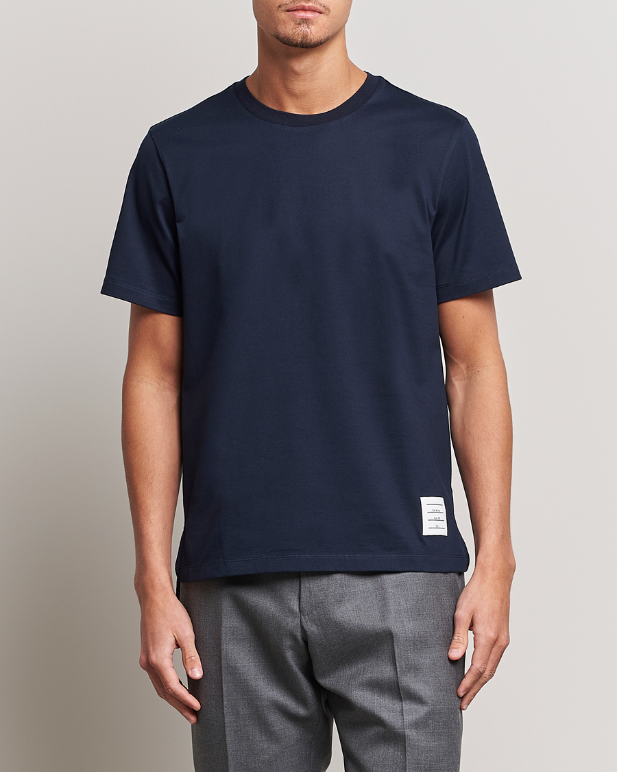 Herre |  | Thom Browne | Relaxed Fit Short Sleeve T-Shirt Navy