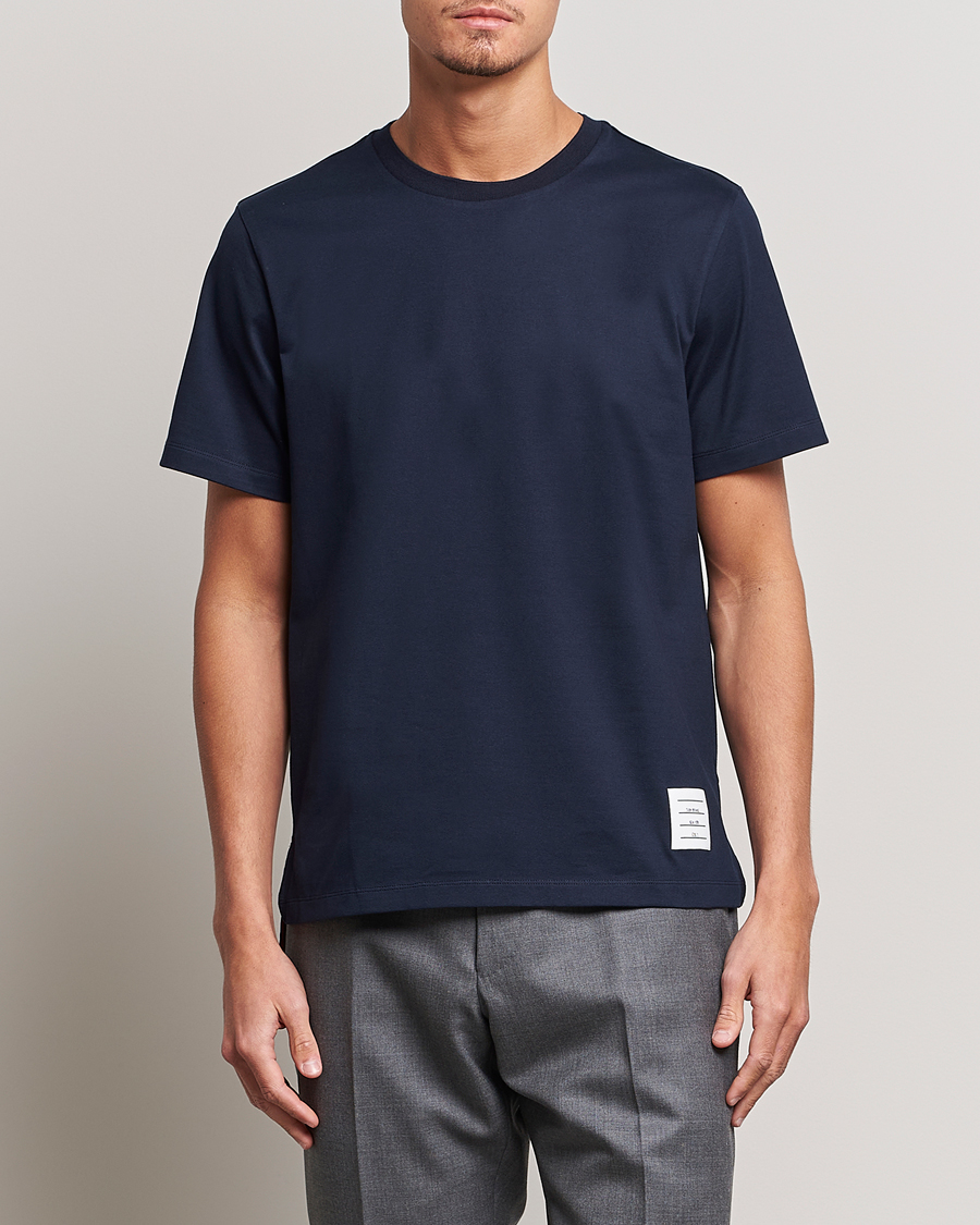 Herre | Kortærmede t-shirts | Thom Browne | Relaxed Fit Short Sleeve T-Shirt Navy