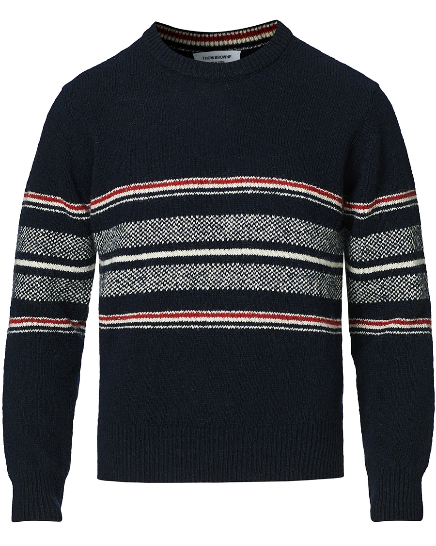 Herre | Trøjer | Thom Browne | Birdseye Jacquard Sweater Navy
