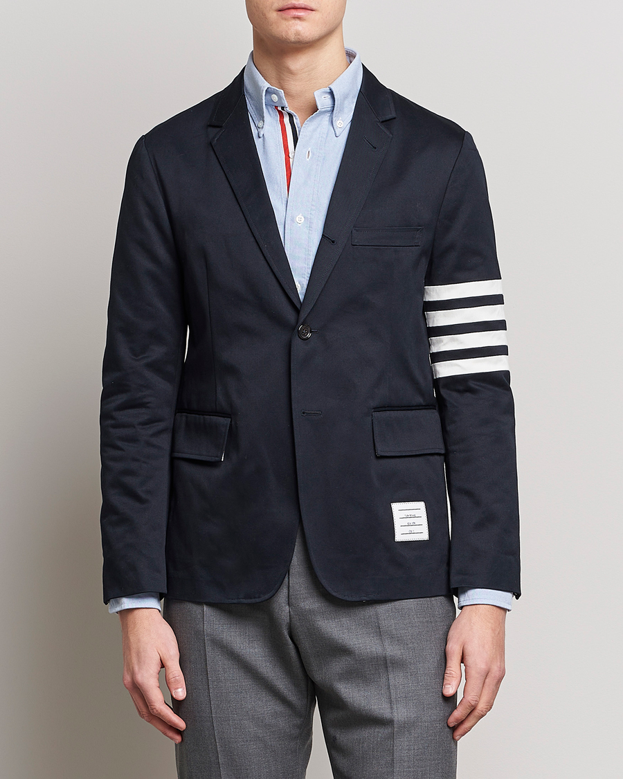 Herre | Bomuldsblazer | Thom Browne | Unconstructed Cotton Blazer Navy