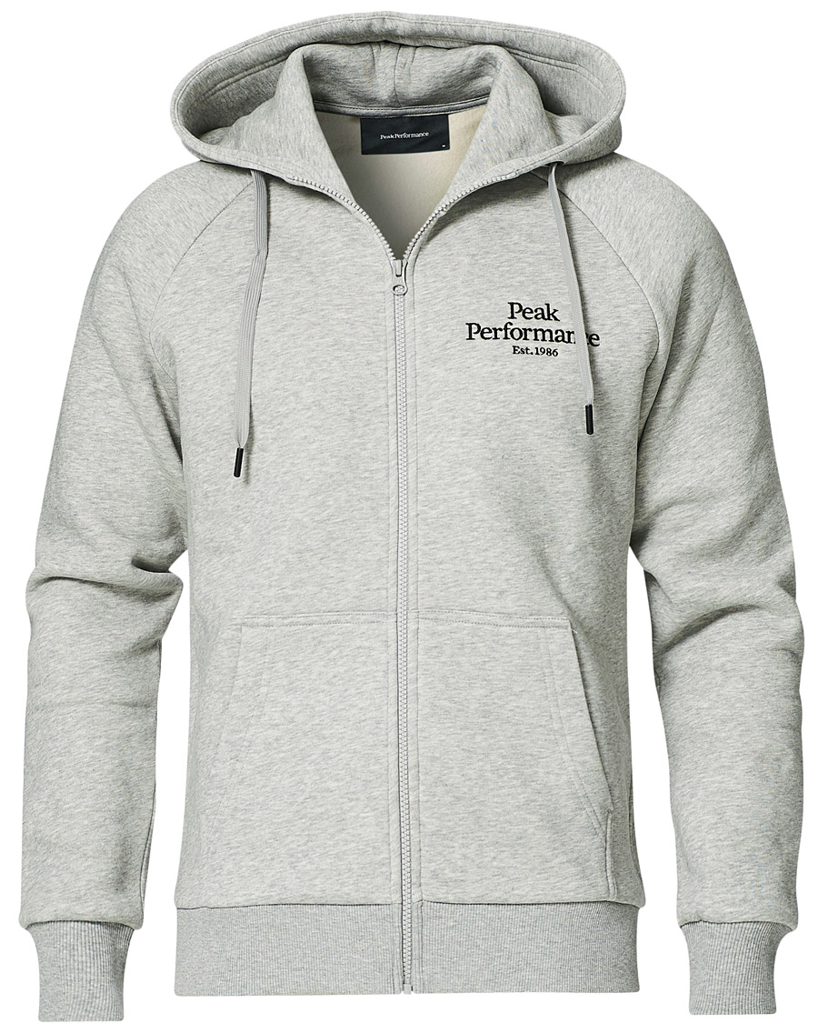 Herre | Trøjer | Peak Performance | Original Logo Full Zip Hoodie Grey Melange