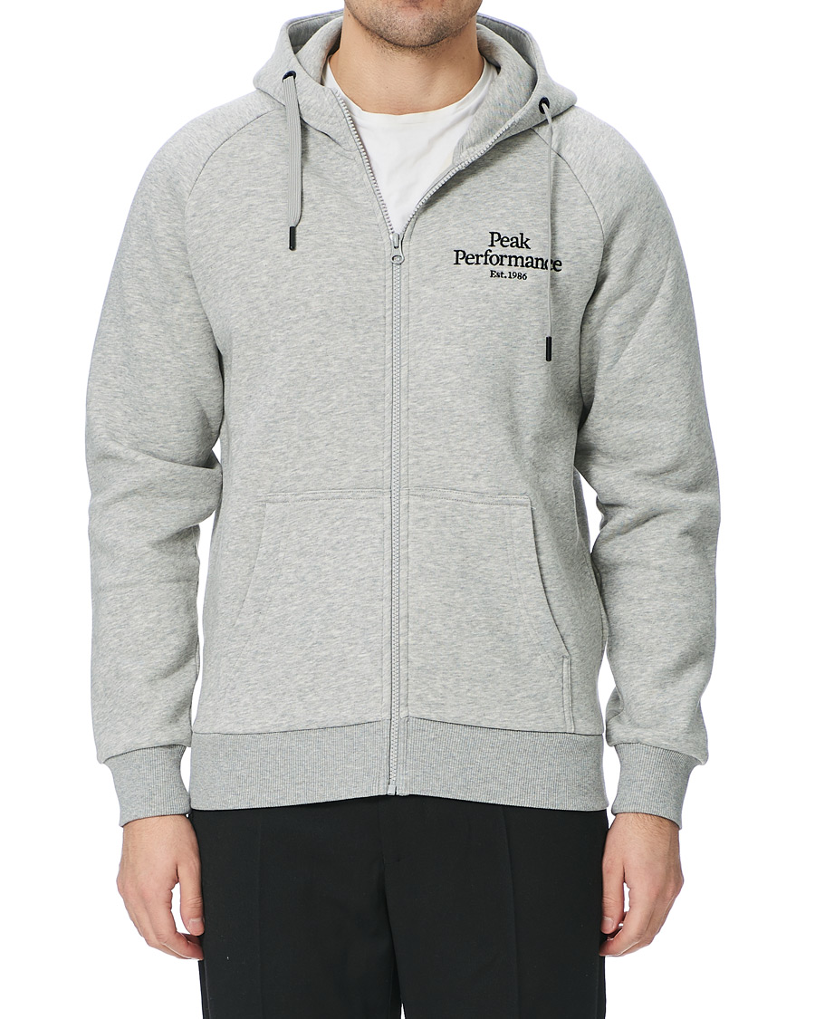 Herre | Trøjer | Peak Performance | Original Logo Full Zip Hoodie Grey Melange