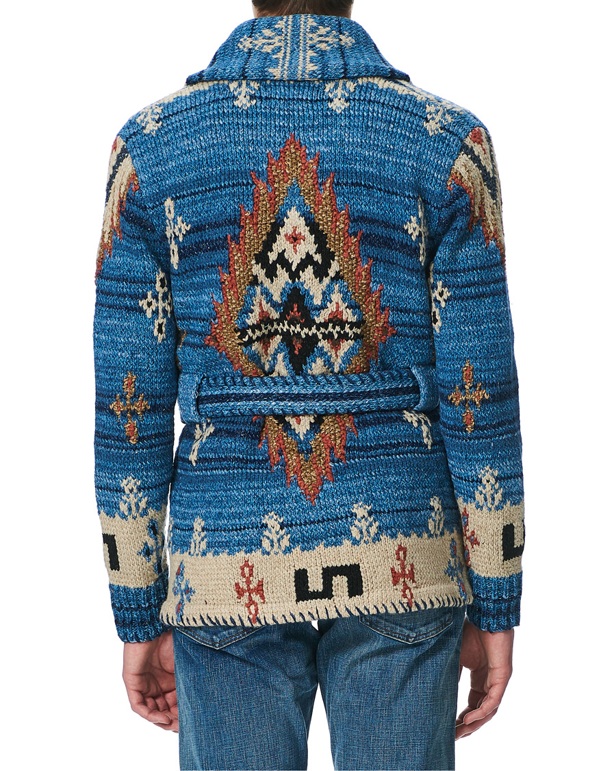 Herre | Trøjer | RRL | Ranch Belted Shawl Cardigan Indigo/Cream