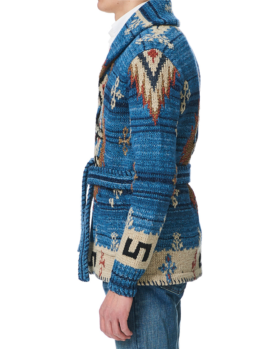 Herre | Trøjer | RRL | Ranch Belted Shawl Cardigan Indigo/Cream