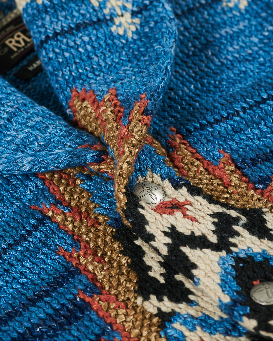 Herre | Trøjer | RRL | Ranch Belted Shawl Cardigan Indigo/Cream