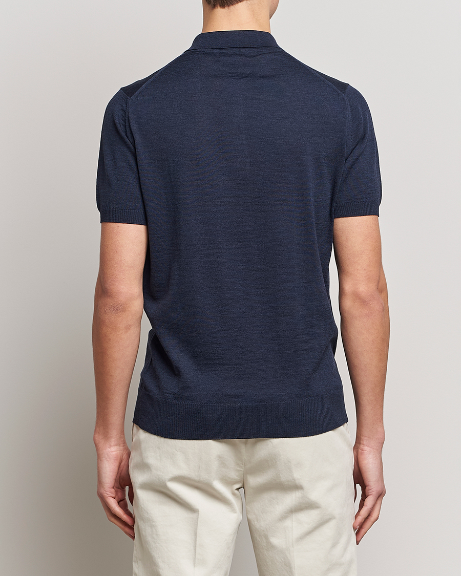 Herre | Polotrøjer | Morris Heritage | Short Sleeve Knitted Polo Shirt Navy
