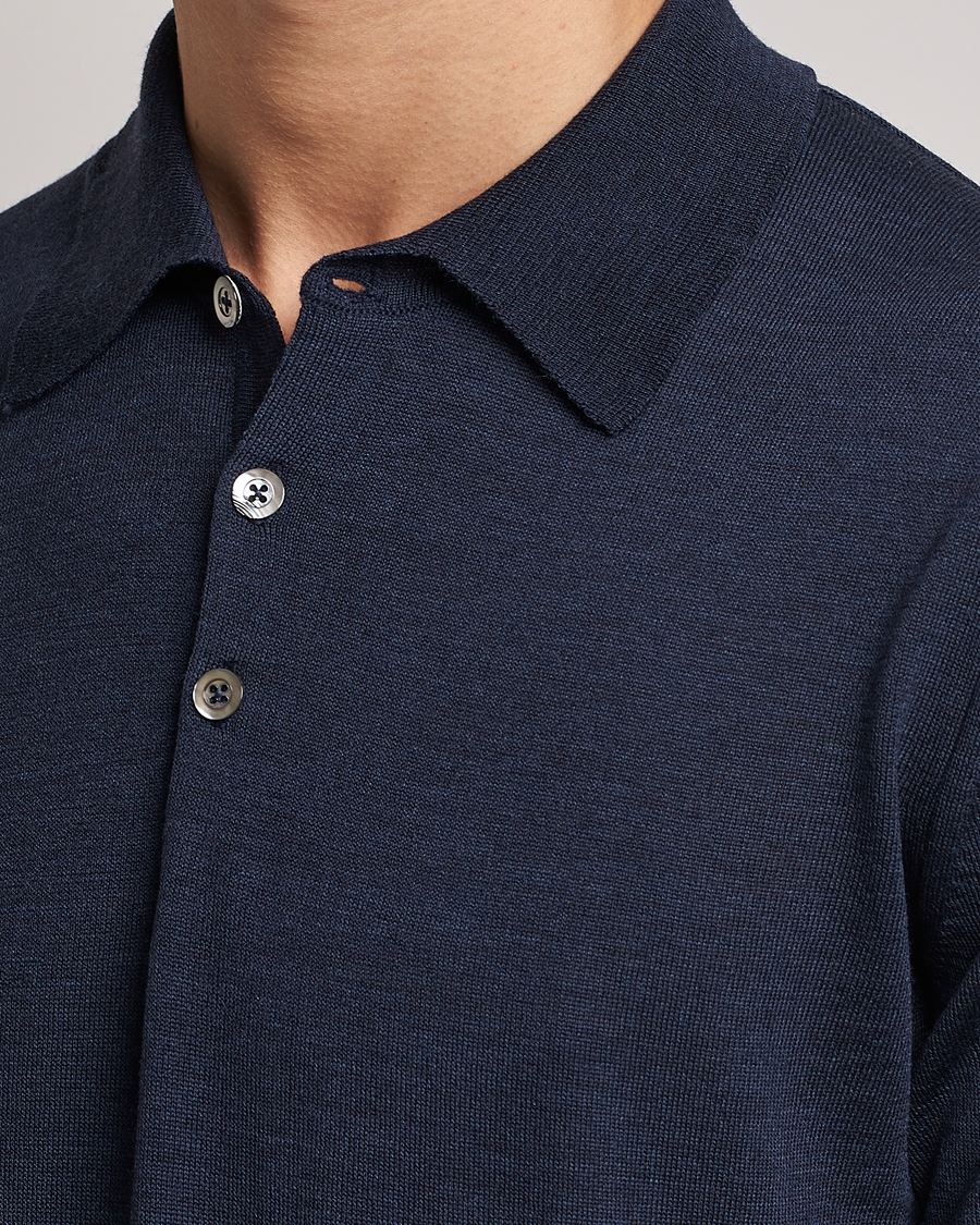 Herre | Polotrøjer | Morris Heritage | Short Sleeve Knitted Polo Shirt Navy
