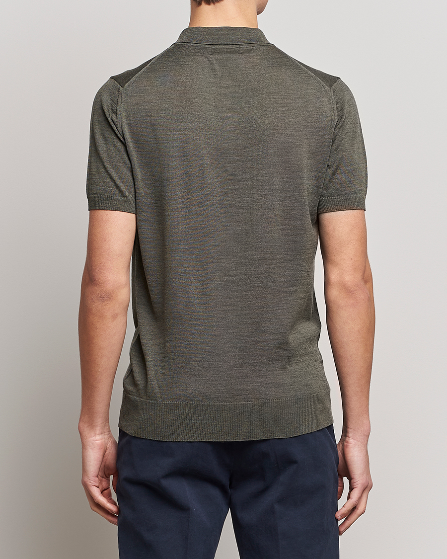 Herre | Polotrøjer | Morris Heritage | Short Sleeve Knitted Polo Shirt Olive Green
