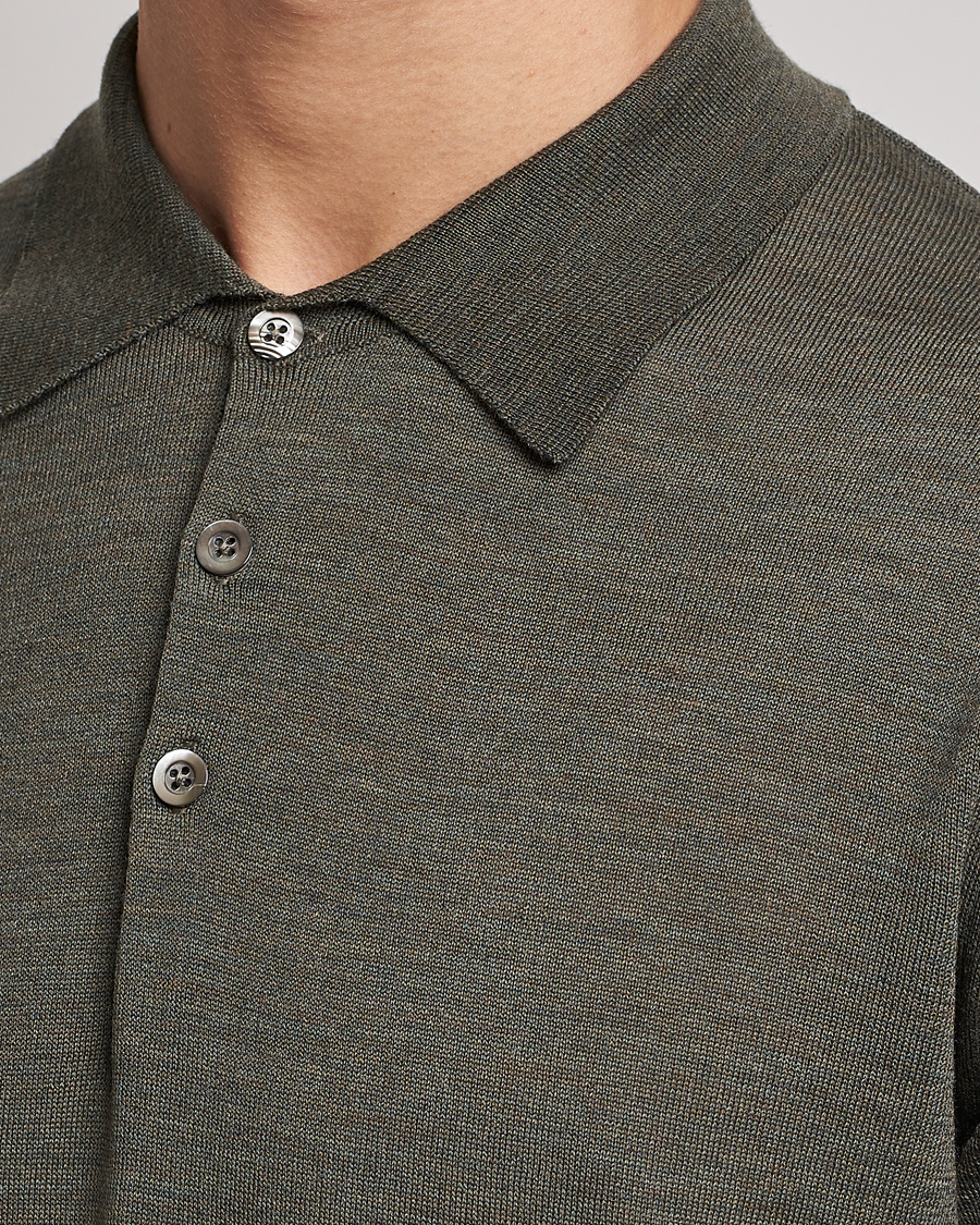 Herre | Polotrøjer | Morris Heritage | Short Sleeve Knitted Polo Shirt Olive Green