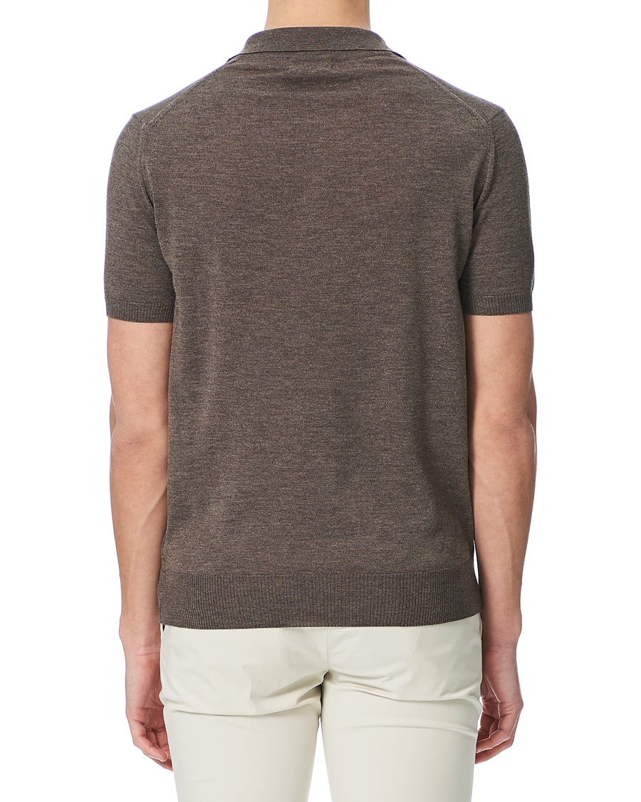 Herre | Polotrøjer | Morris Heritage | Short Sleeve Knitted Polo Shirt Brown