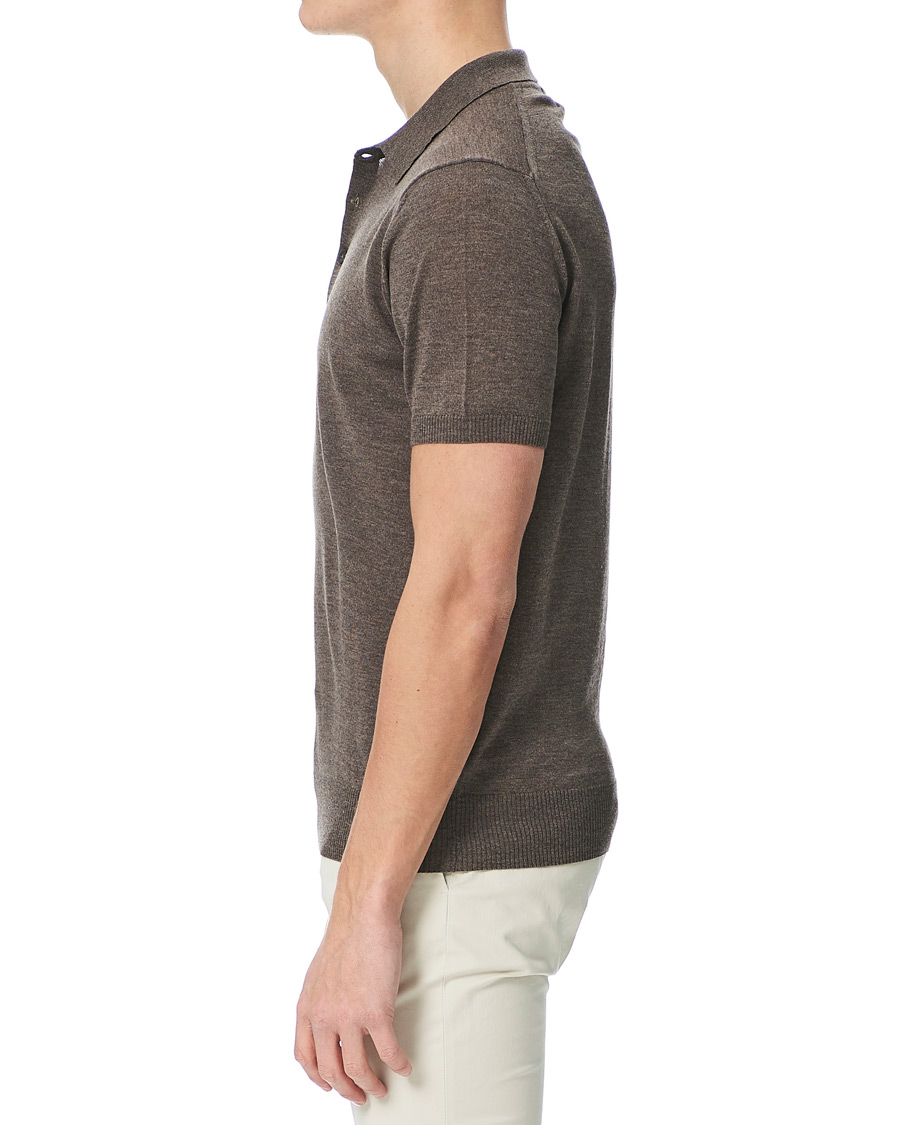 Herre | Polotrøjer | Morris Heritage | Short Sleeve Knitted Polo Shirt Brown