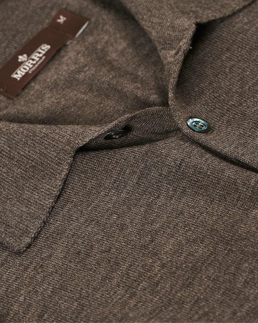 Herre | Polotrøjer | Morris Heritage | Short Sleeve Knitted Polo Shirt Brown