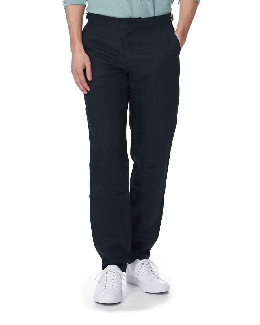 Herre | Bukser | Orlebar Brown | Griffon Linen Trousers Navy