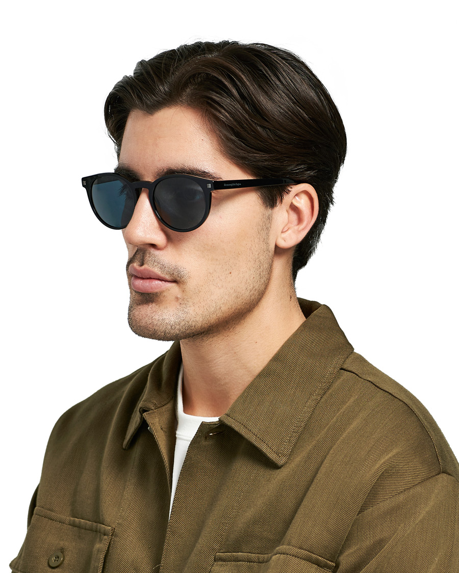 Herre | Ermenegildo Zegna EZ0172 Sunglasses Shiny Black/Blue | Ermenegildo Zegna | EZ0172 Sunglasses Shiny Black/Blue