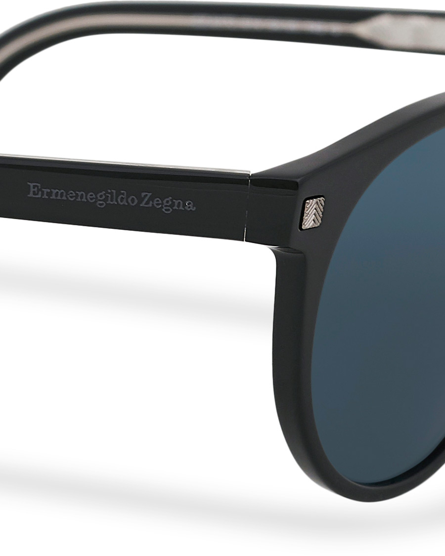 Herre | Ermenegildo Zegna EZ0172 Sunglasses Shiny Black/Blue | Ermenegildo Zegna | EZ0172 Sunglasses Shiny Black/Blue